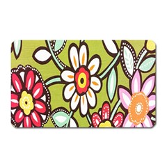 Flowers Fabrics Floral Design Magnet (rectangular) by Celenk