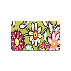 Flowers Fabrics Floral Design Magnet (name Card) by Celenk