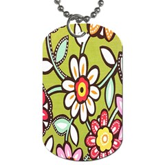 Flowers Fabrics Floral Design Dog Tag (one Side) by Celenk