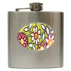 Flowers Fabrics Floral Design Hip Flask (6 oz)