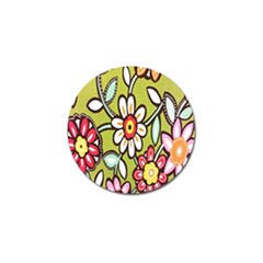 Flowers Fabrics Floral Design Golf Ball Marker