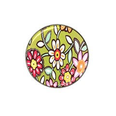 Flowers Fabrics Floral Design Hat Clip Ball Marker