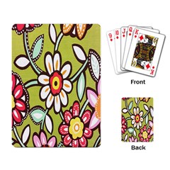 Flowers Fabrics Floral Design Playing Card by Celenk