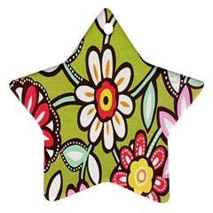 Flowers Fabrics Floral Design Star Ornament (Two Sides)