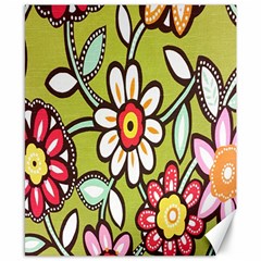 Flowers Fabrics Floral Design Canvas 8  x 10 