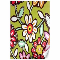 Flowers Fabrics Floral Design Canvas 12  x 18  