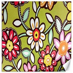 Flowers Fabrics Floral Design Canvas 16  X 16   by Celenk