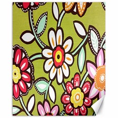 Flowers Fabrics Floral Design Canvas 16  x 20  