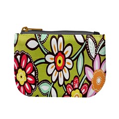 Flowers Fabrics Floral Design Mini Coin Purses