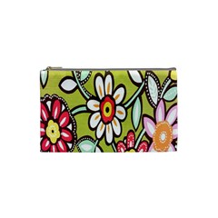 Flowers Fabrics Floral Design Cosmetic Bag (Small) 