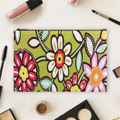 Flowers Fabrics Floral Design Cosmetic Bag (Large) 