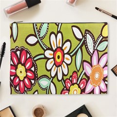 Flowers Fabrics Floral Design Cosmetic Bag (XL)