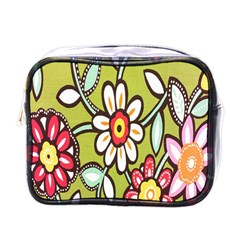 Flowers Fabrics Floral Design Mini Toiletries Bags