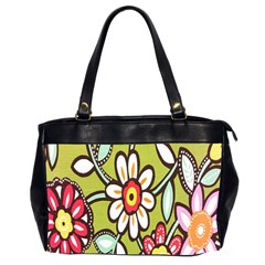 Flowers Fabrics Floral Design Office Handbags (2 Sides) 