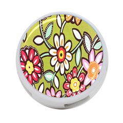 Flowers Fabrics Floral Design 4-port Usb Hub (one Side) by Celenk