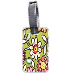 Flowers Fabrics Floral Design Luggage Tags (two Sides) by Celenk