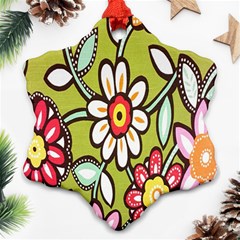 Flowers Fabrics Floral Design Ornament (Snowflake)