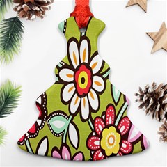 Flowers Fabrics Floral Design Ornament (Christmas Tree) 