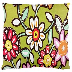 Flowers Fabrics Floral Design Large Cushion Case (One Side)