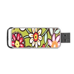 Flowers Fabrics Floral Design Portable USB Flash (One Side)