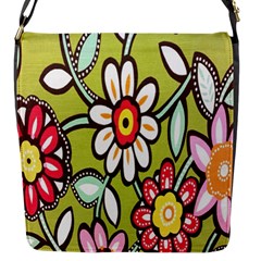 Flowers Fabrics Floral Design Flap Messenger Bag (S)