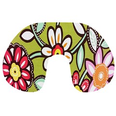 Flowers Fabrics Floral Design Travel Neck Pillows by Celenk