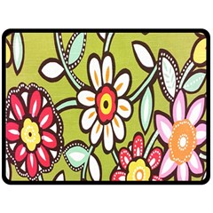 Flowers Fabrics Floral Design Double Sided Fleece Blanket (large)  by Celenk