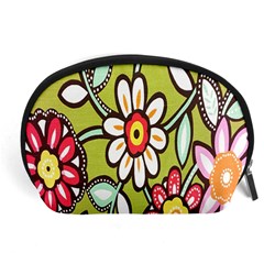 Flowers Fabrics Floral Design Accessory Pouches (Large) 