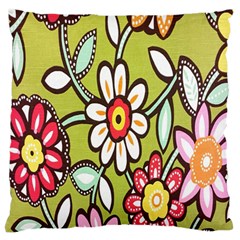 Flowers Fabrics Floral Design Standard Flano Cushion Case (Two Sides)