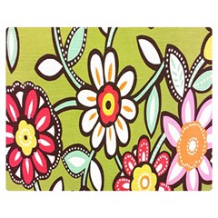 Flowers Fabrics Floral Design Double Sided Flano Blanket (medium)  by Celenk