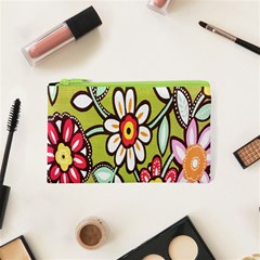 Flowers Fabrics Floral Design Cosmetic Bag (XS)