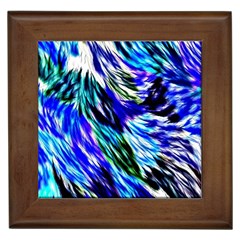 Abstract Background Blue White Framed Tiles by Celenk