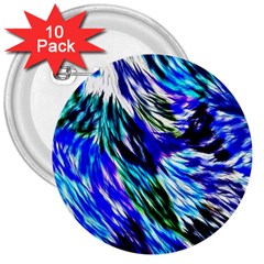 Abstract Background Blue White 3  Buttons (10 Pack)  by Celenk