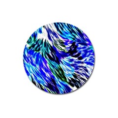 Abstract Background Blue White Magnet 3  (Round)