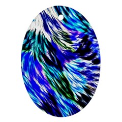 Abstract Background Blue White Oval Ornament (two Sides) by Celenk