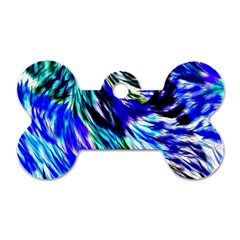 Abstract Background Blue White Dog Tag Bone (Two Sides)