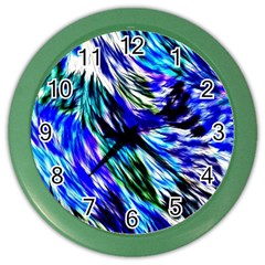 Abstract Background Blue White Color Wall Clocks by Celenk