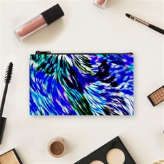 Abstract Background Blue White Cosmetic Bag (Small) 