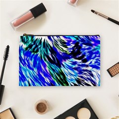 Abstract Background Blue White Cosmetic Bag (Medium) 