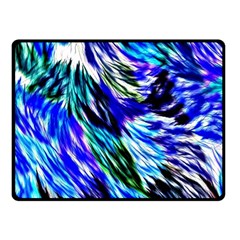 Abstract Background Blue White Double Sided Fleece Blanket (Small) 