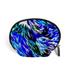 Abstract Background Blue White Accessory Pouches (Small) 