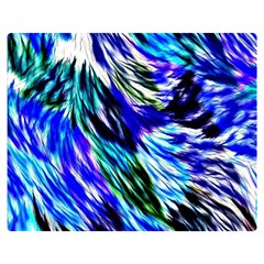 Abstract Background Blue White Double Sided Flano Blanket (Medium) 