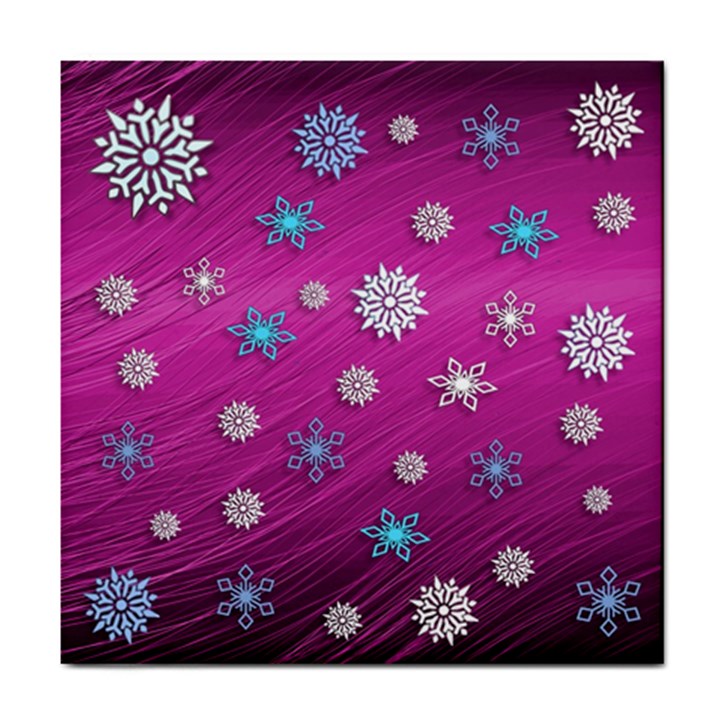 Snowflakes 3d Random Overlay Tile Coasters