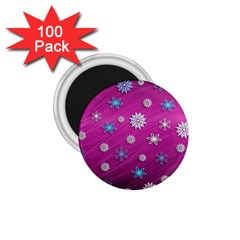 Snowflakes 3d Random Overlay 1 75  Magnets (100 Pack)  by Celenk