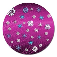 Snowflakes 3d Random Overlay Magnet 5  (round) by Celenk