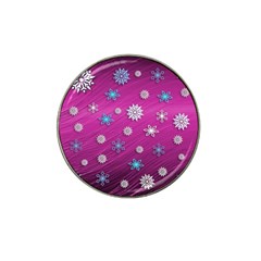 Snowflakes 3d Random Overlay Hat Clip Ball Marker (4 Pack) by Celenk