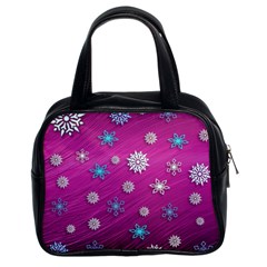 Snowflakes 3d Random Overlay Classic Handbags (2 Sides) by Celenk