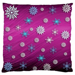 Snowflakes 3d Random Overlay Large Cushion Case (two Sides) by Celenk