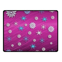 Snowflakes 3d Random Overlay Double Sided Fleece Blanket (small)  by Celenk