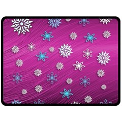 Snowflakes 3d Random Overlay Double Sided Fleece Blanket (large)  by Celenk